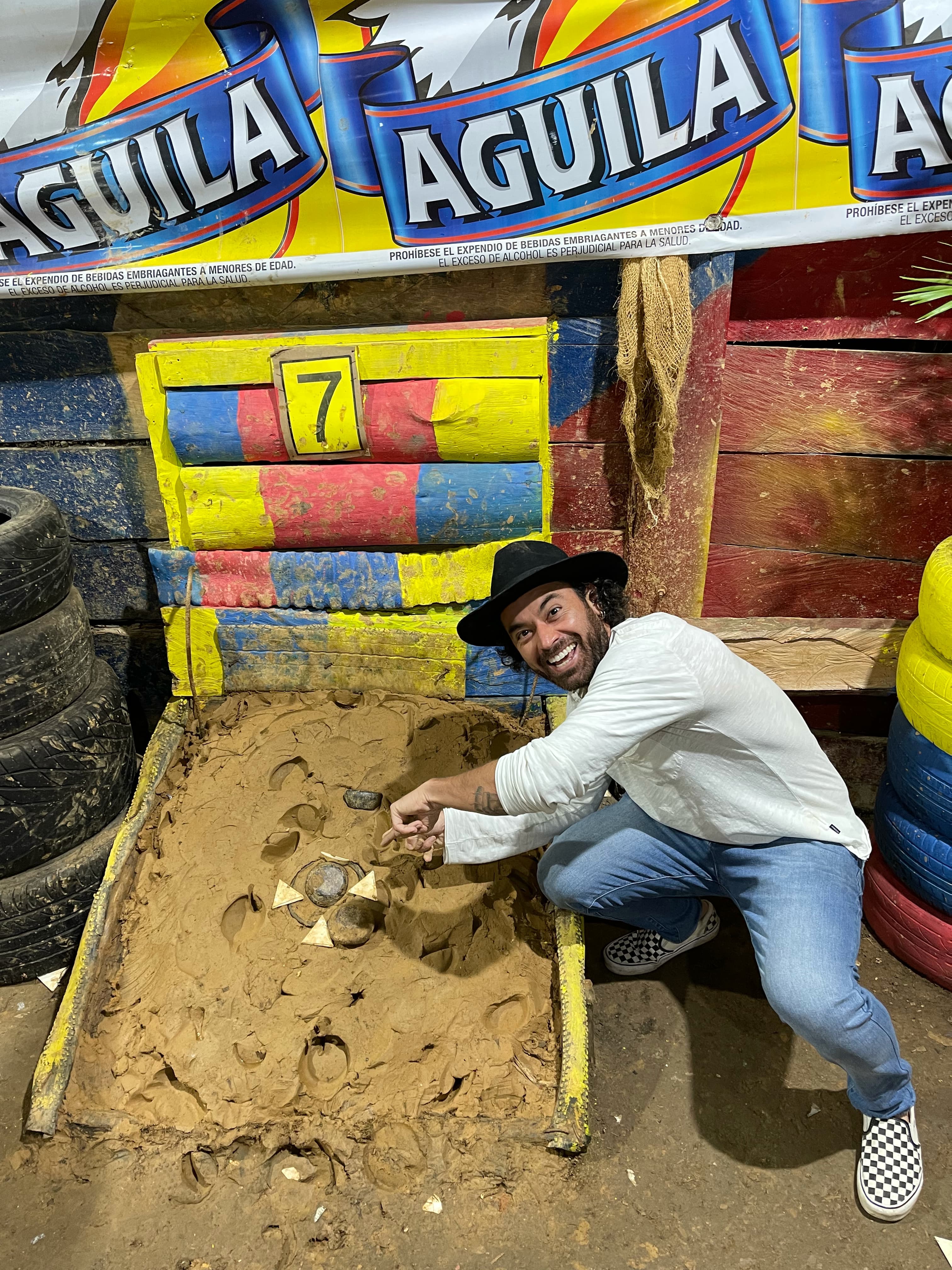 man smiling during tejo match